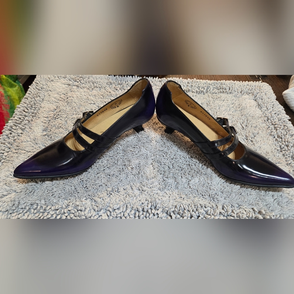 John Fluevog Purple Rub Kitten Heel